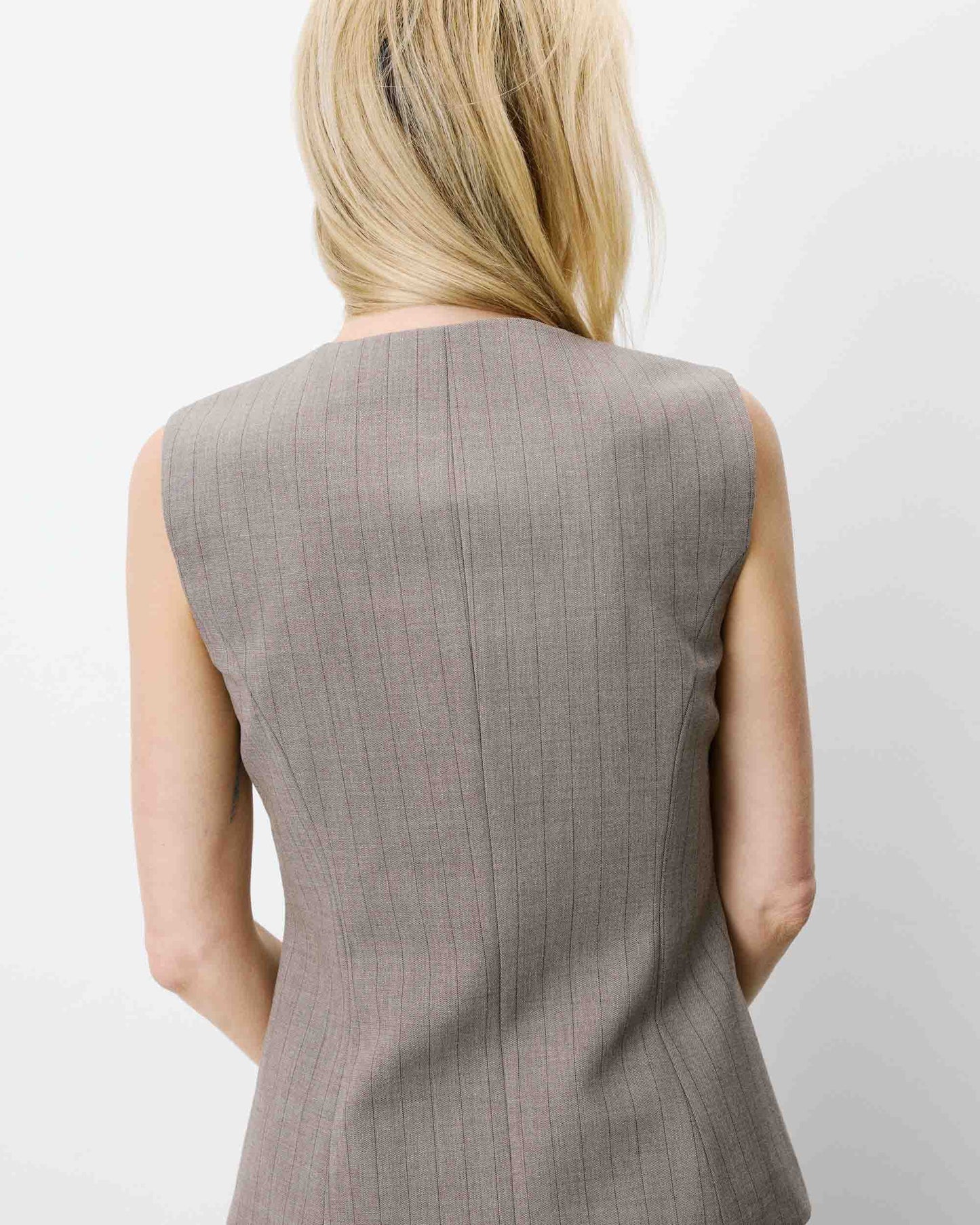 Aristide Striped Tailored Vest - Stripe
