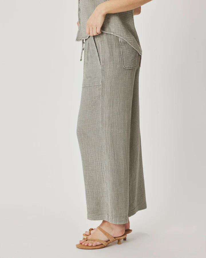 Ava Gauze Pant - Eucalyptus