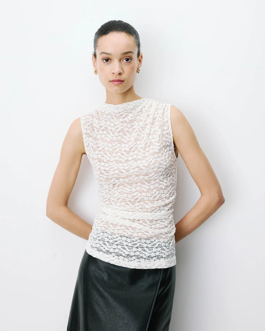 Avila Sleeveless Lace Top - Ecru