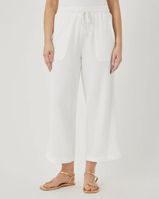 Ava Gauze Pant - White