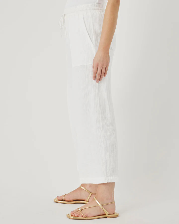 Ava Gauze Pant - White