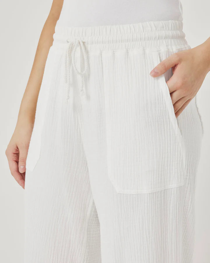 Ava Gauze Pant - White