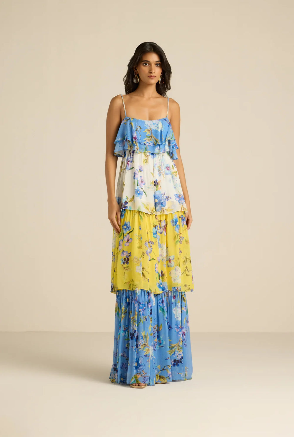 Ayka Tiered Maxi Dress - Multi