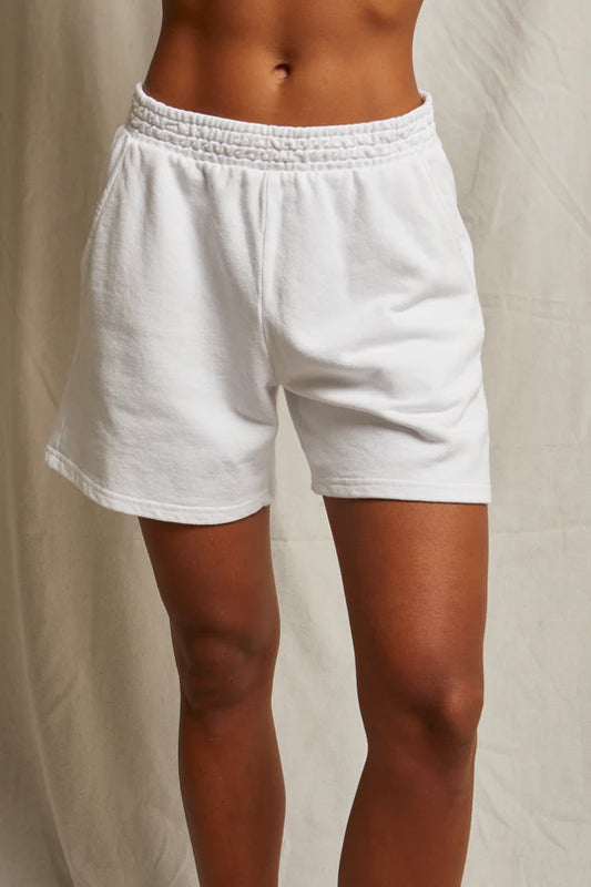 Bari French Terry Sweatshort - White