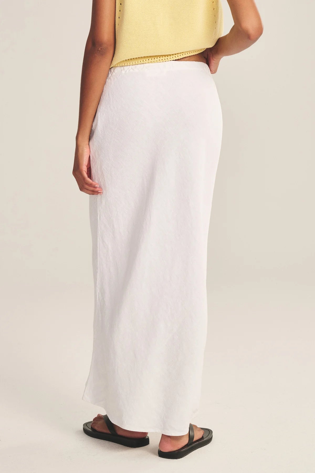 Beka Heavy Linen Skirt - White