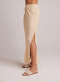 Side Slit Bias Maxi Skirt - Classic Khaki