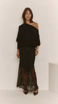 Solene Lace Skirt - Black