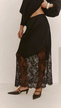 Solene Lace Skirt - Black