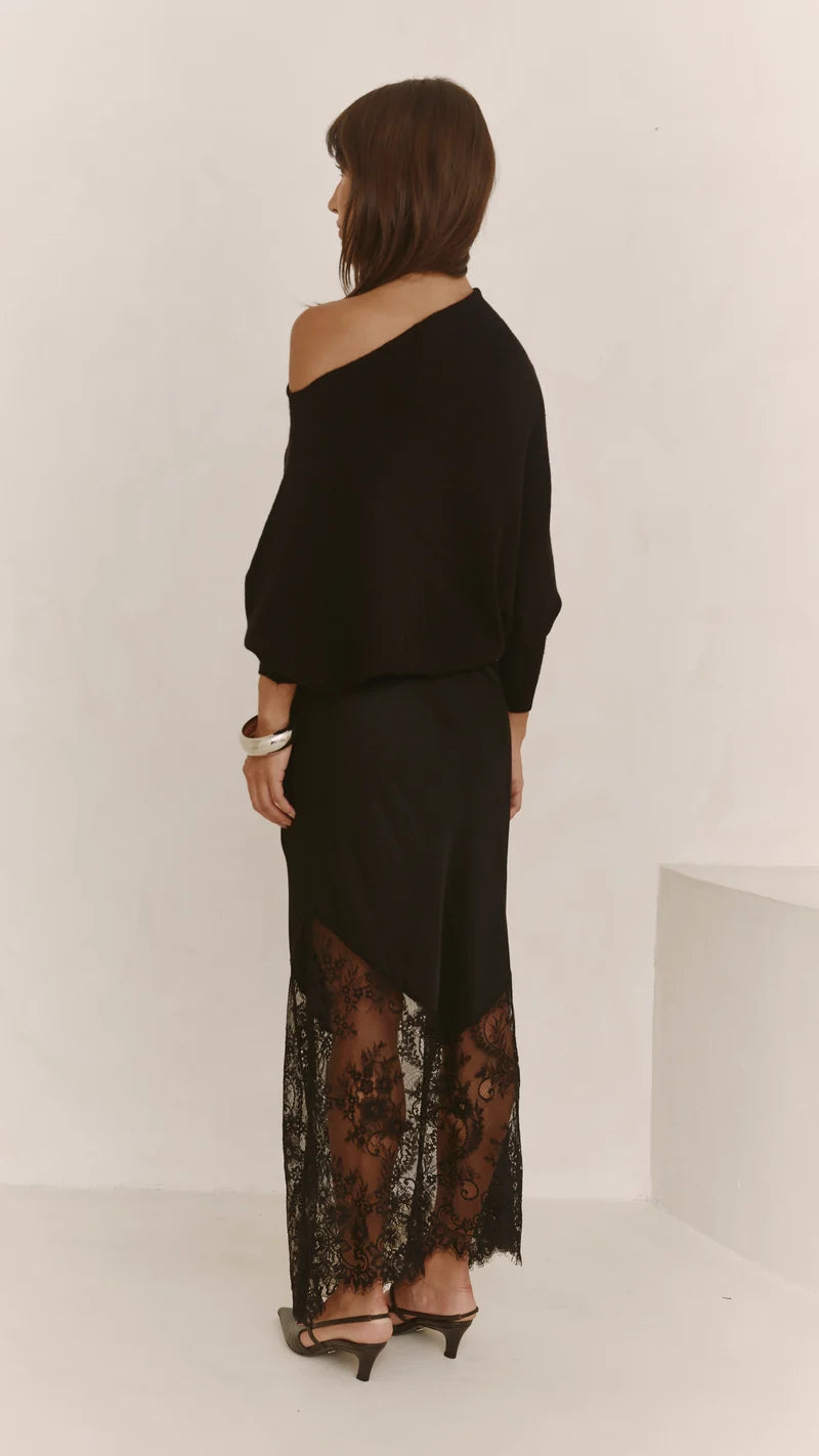 Solene Lace Skirt - Black