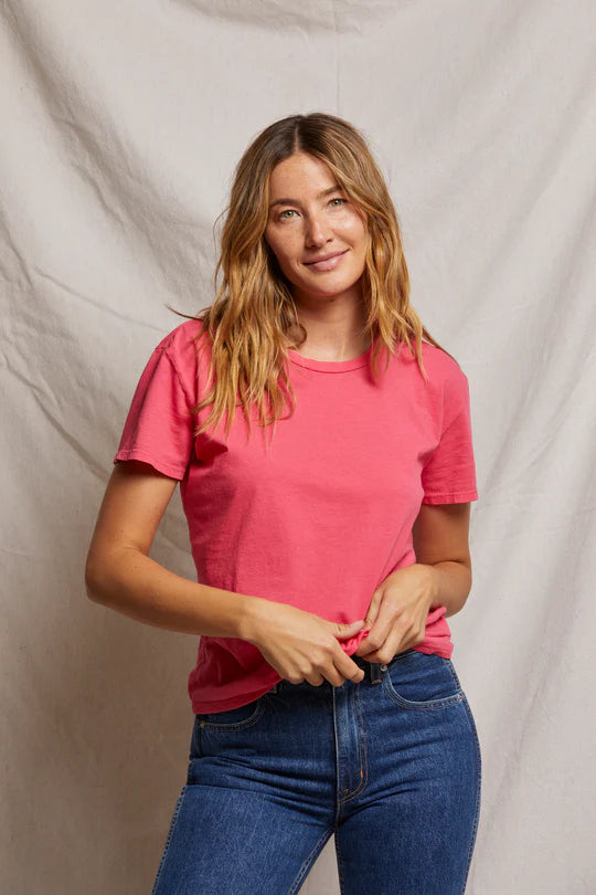 Harley Crispy Lightweight Cotton Boxy Crew Tee - Pink Bloom