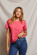 Harley Crispy Lightweight Cotton Boxy Crew Tee - Pink Bloom