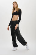 Bobbi Faux Leather Cargo Pant - Black