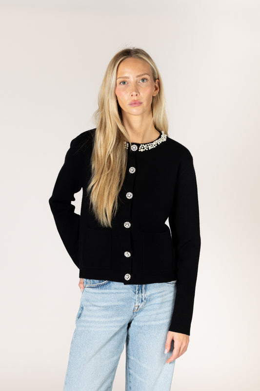 Bowie Essentials Pearl Cardi - Black