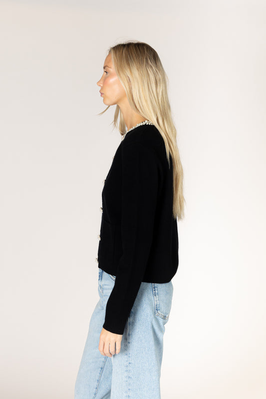 Bowie Essentials Pearl Cardi - Black