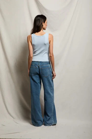 Blondie Rib Bra Friendly Tank - Powder Blue