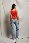 Blondie Rib Bra Friendly Tank - Tomato