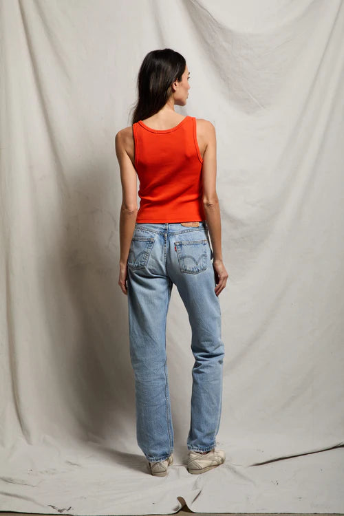 Blondie Rib Bra Friendly Tank - Tomato