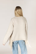 Buck Novelty Tassel Sweater - Bone