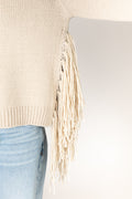 Buck Novelty Tassel Sweater - Bone