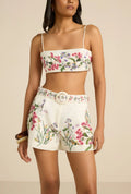 Anya Buckle Shorts - Ivory Floral Print