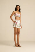 Anya Buckle Shorts - Ivory Floral Print