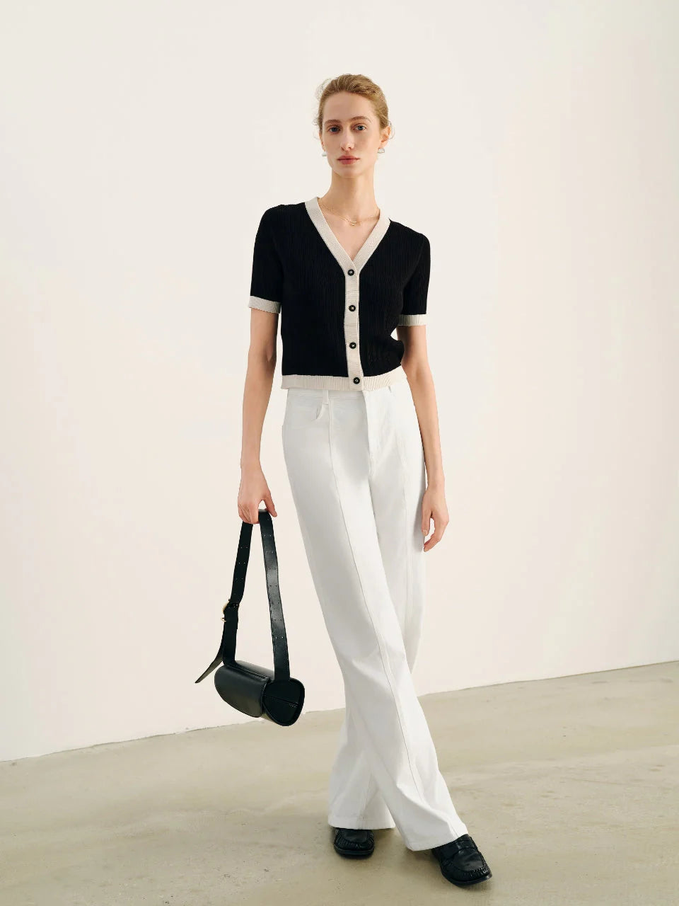 Gaby Cardigan - Black / White