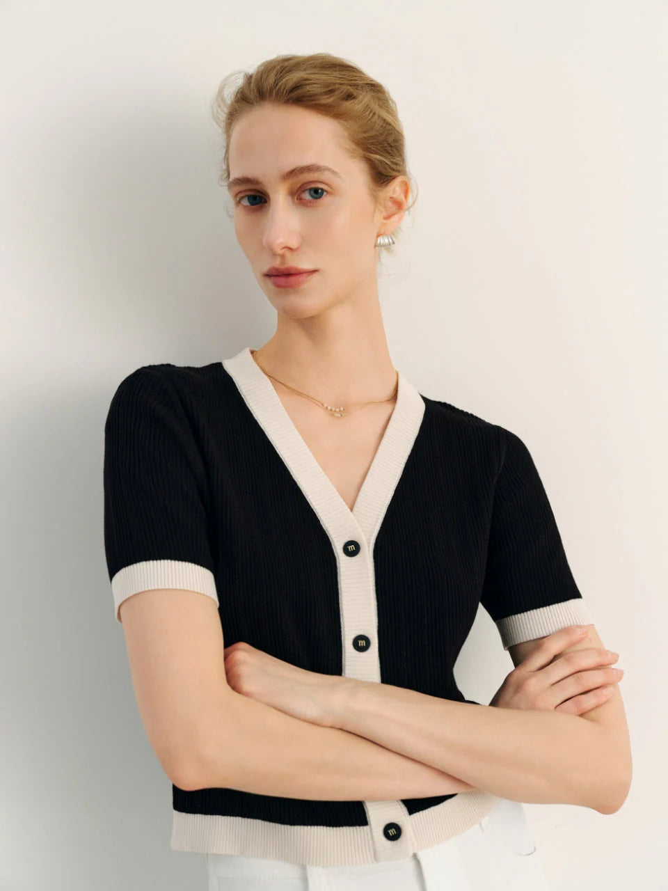 Gaby Cardigan - Black / White