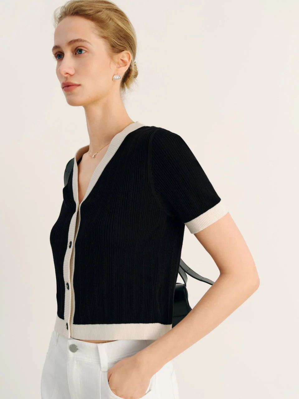 Gaby Cardigan - Black / White