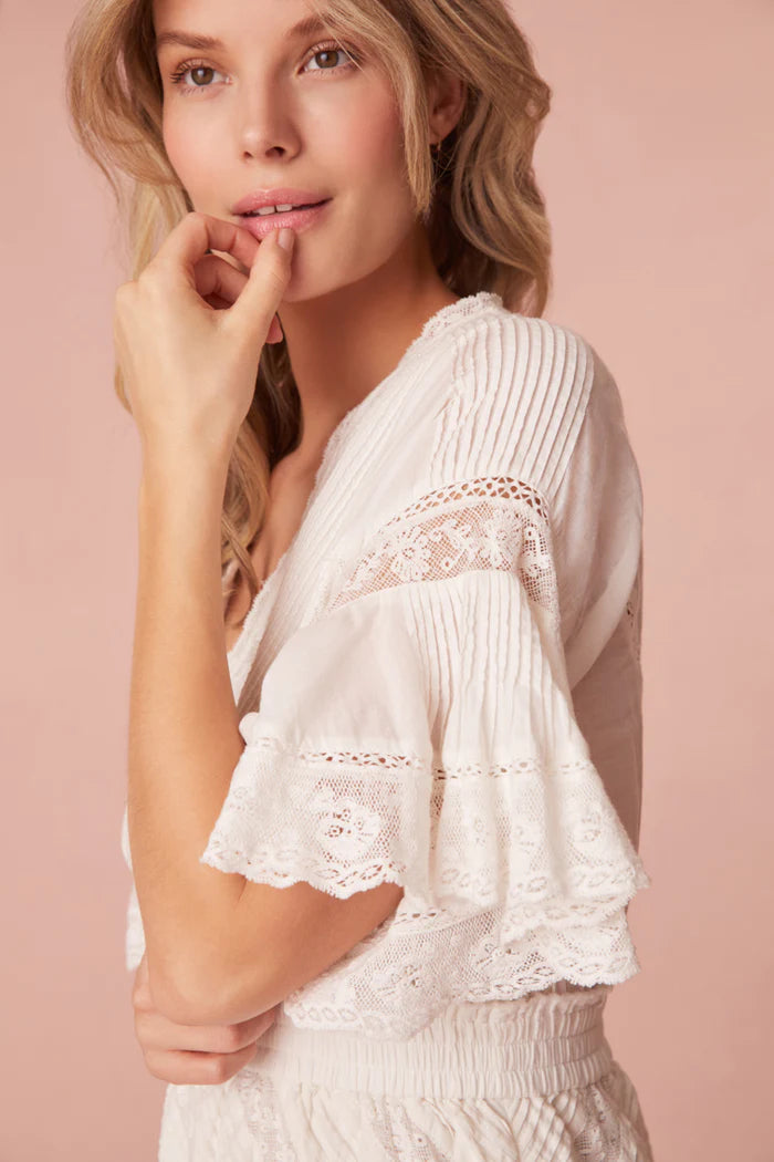 Calamina Lace Mini Dress - Bright White