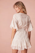 Calamina Lace Mini Dress - Bright White