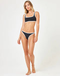 Seam-Free Color Block Camacho Bikini Bottom - Black/Cream