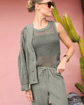 Camellia Knit Tank - Eucalyptus
