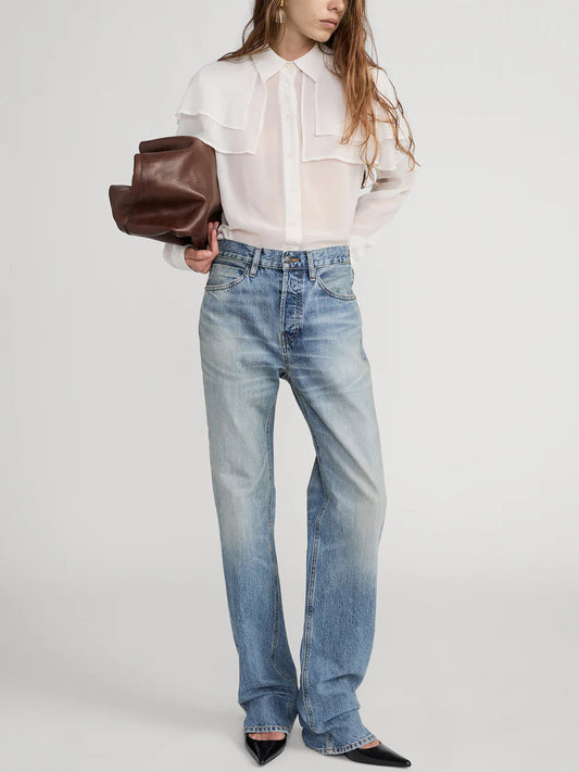 The Silk Cape Blouse - Cream