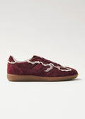 Crochet Burgundy Leather Sneakers