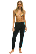 5 Stripe Sweatpants - Charcoal / Blue