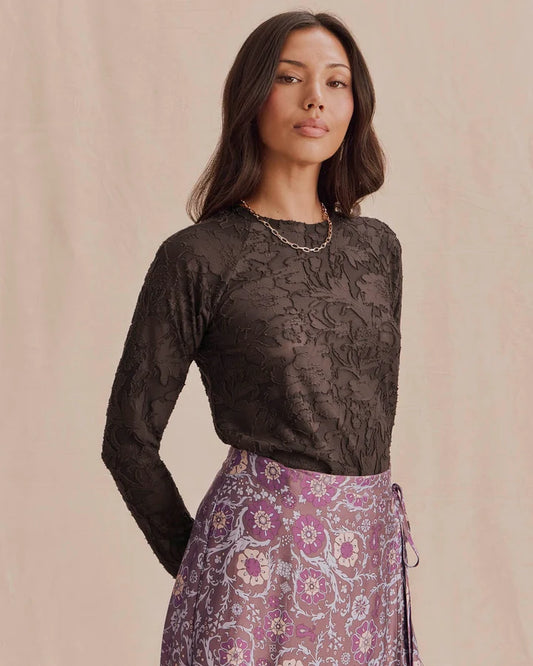 Cecelia Floral Long Sleeve Tee - Java
