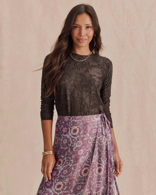 Cecelia Floral Long Sleeve Tee - Java