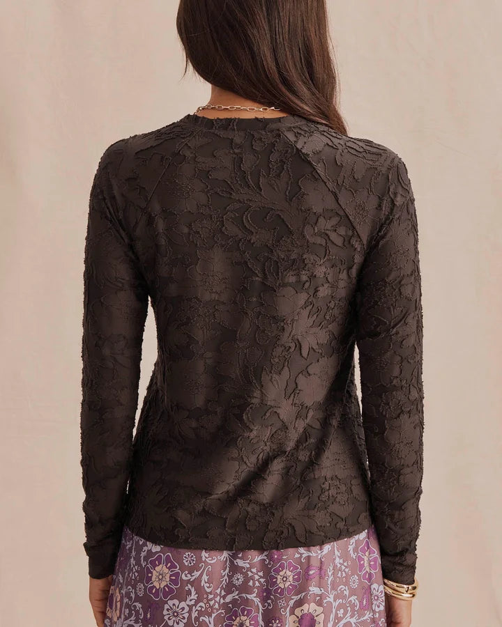 Cecelia Floral Long Sleeve Tee - Java