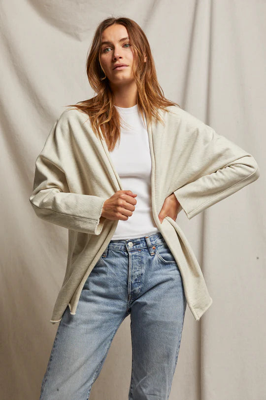 Celeste French Terry Cardigan - Oatmeal