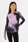 Celina Printed Long Sleeve Top - Lavender Haze