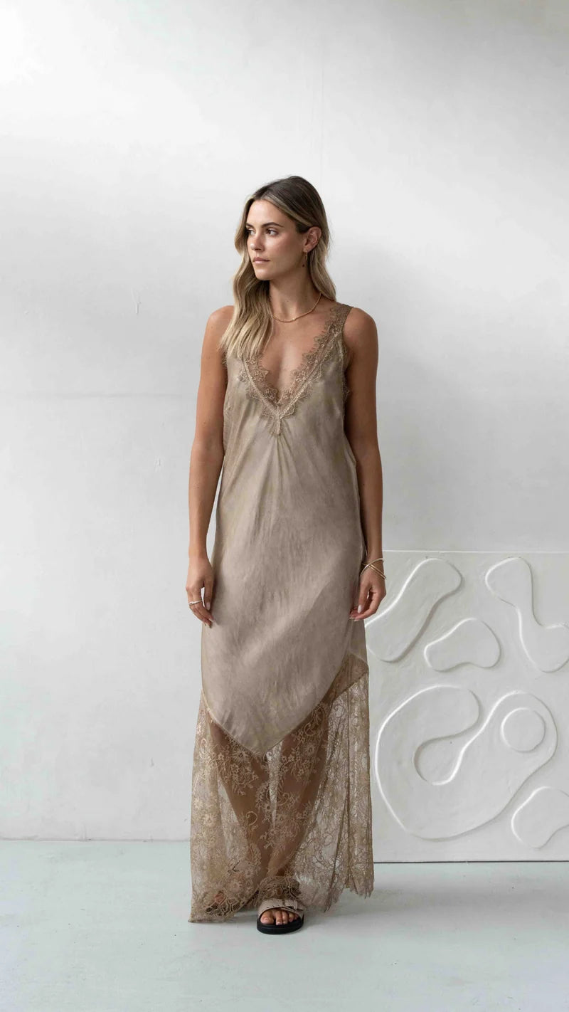 Solange Slip Dress - Sand