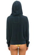 5 Stripe Hoodie - Charcoal / Pink / Green