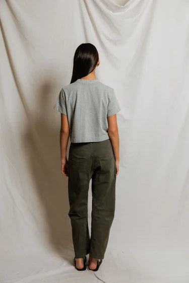 Cher Ringspun Cotton Crew Tee - Heather Grey