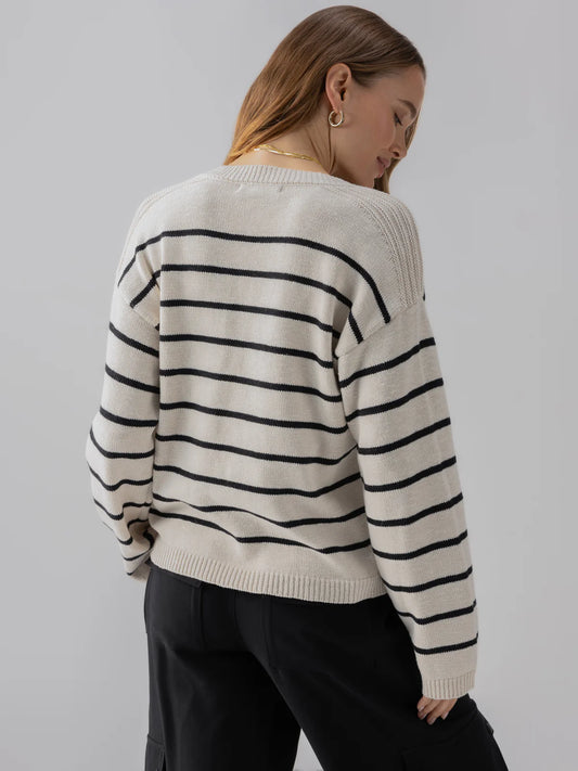 Chill Vibes Sweater - Chalk Black Stripe