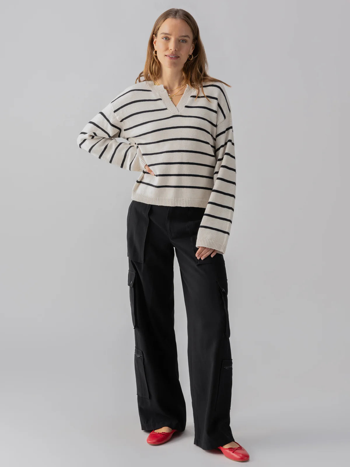 Chill Vibes Sweater - Chalk Black Stripe