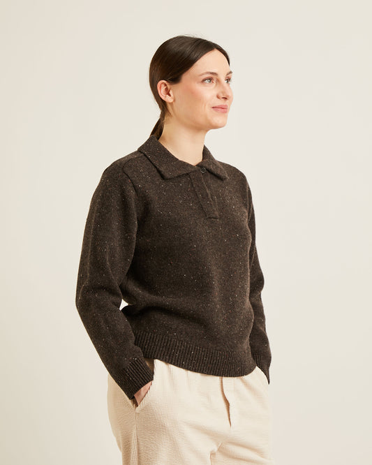Clyde Sweater - Chocolate Donegal