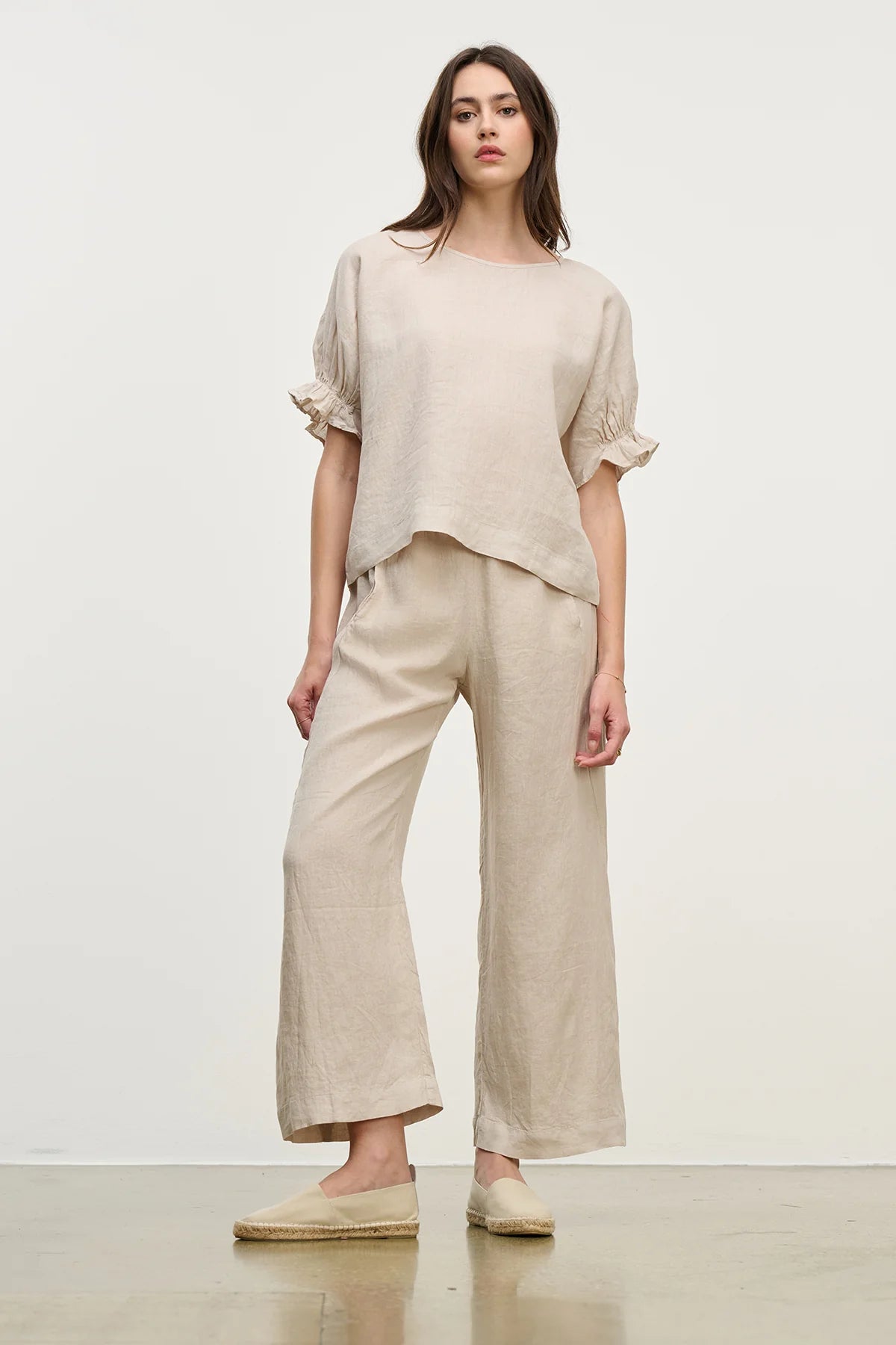 Lola Linen Straight Leg Pant - Cobble