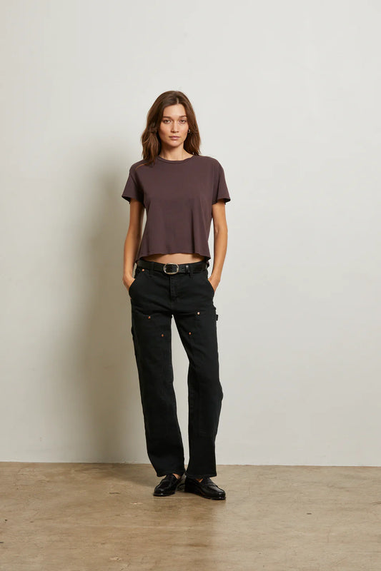Harley Crispy Lightweight Cotton Boxy Crew Tee - Cocoa