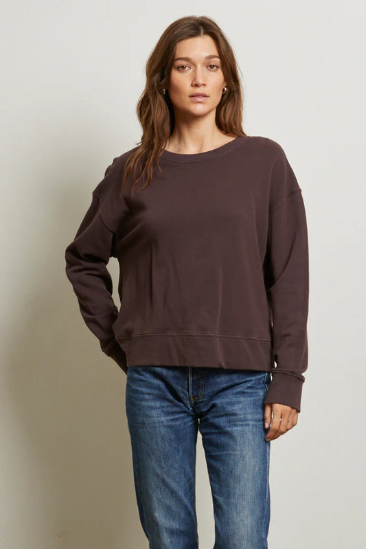 Tyler French Terry Pullover Sweatshirt - Cocoa