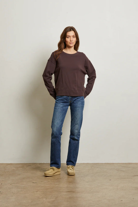 Tyler French Terry Pullover Sweatshirt - Cocoa